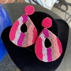 Beaded Earrings in Pinks